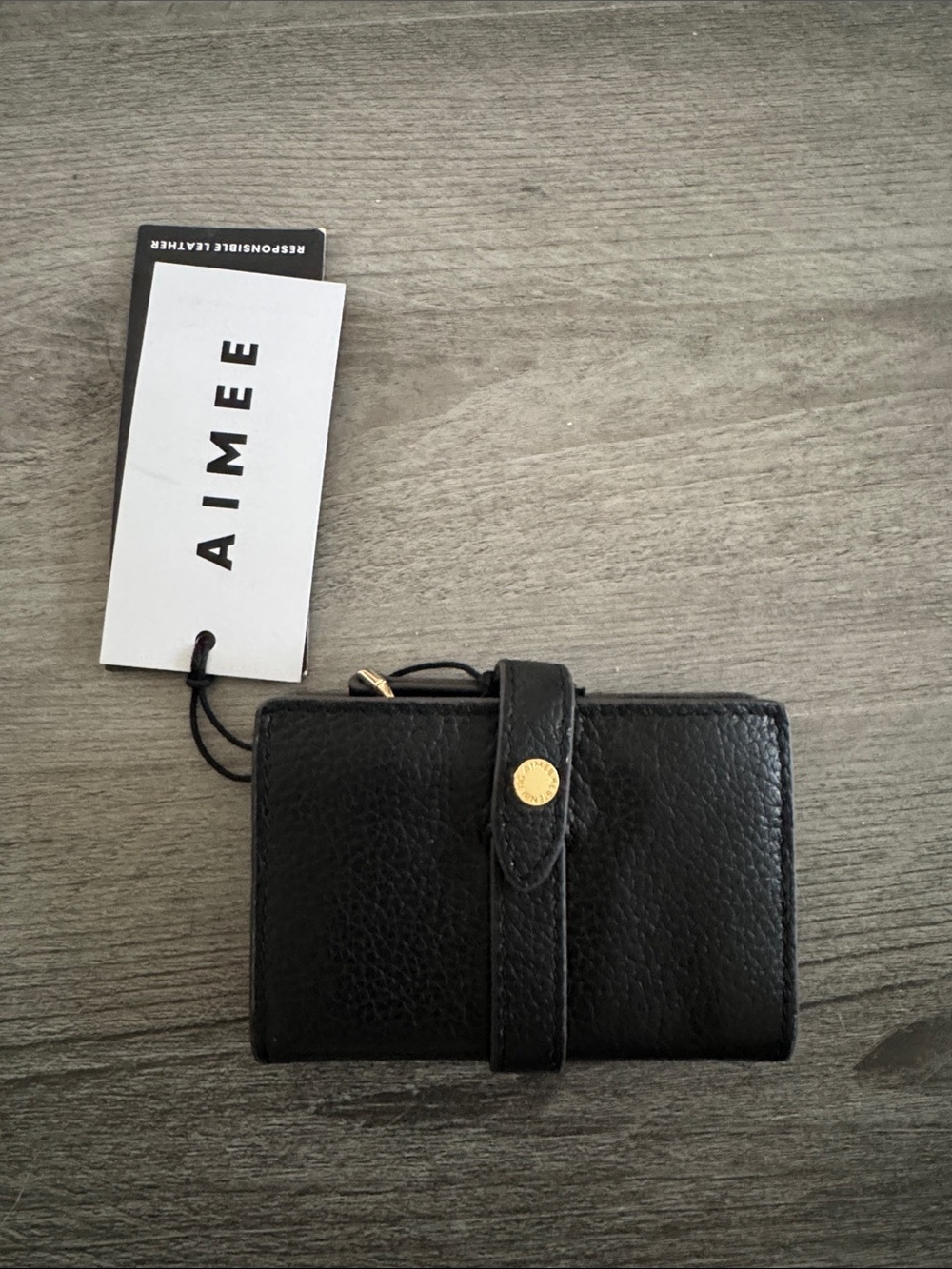 Aimee Kestenberg Amity Card Case Wallet Black Leather NWT